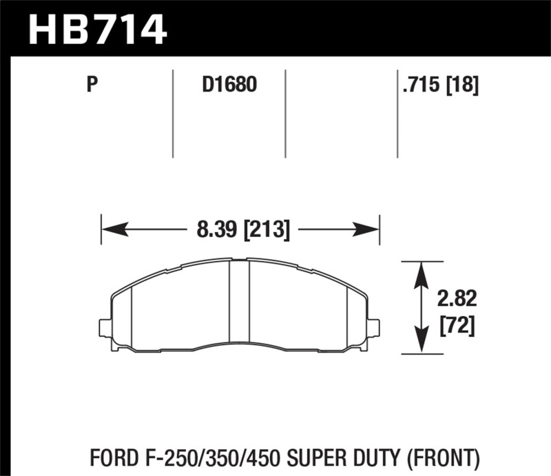 Ford F-350 Brake Pads (1) - Front - Hawk Performance - LTS Street - `15-`17